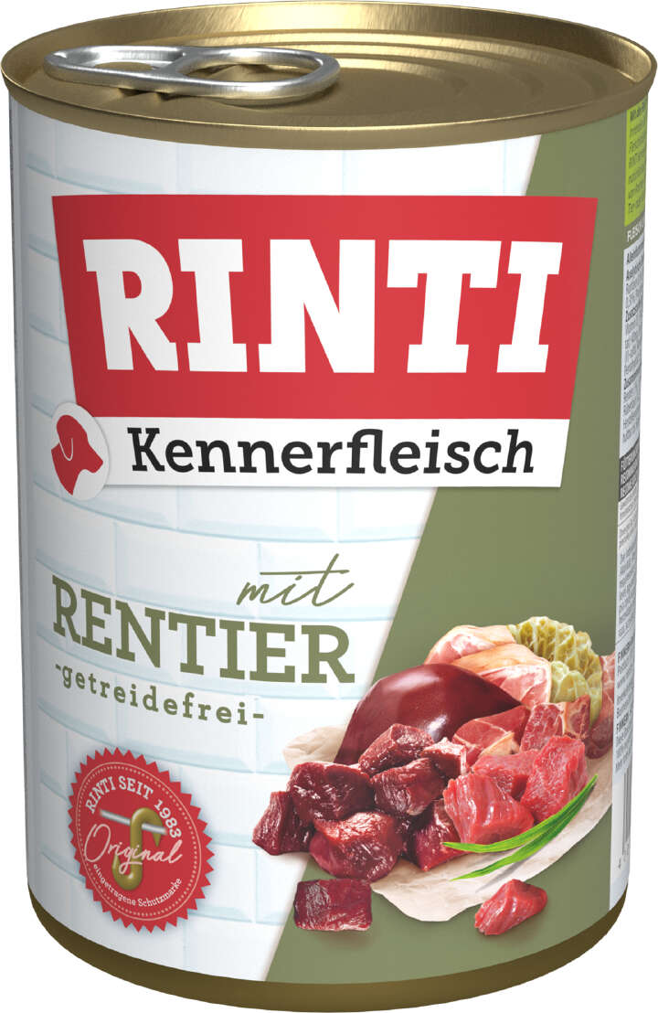 RINTI Hunde-Nassfutter Kennerfleisch Rentier